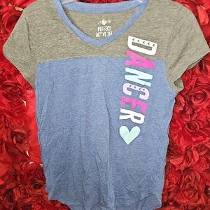SO Girls Dancer Blue and Gray TShirt Size 12